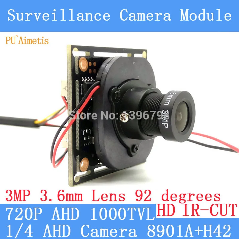 

PU`Aimetis 4in1 1000TVL AHD CCTV Camera Module 3MP 3.6mm Lens+PAL or NTSC Optional surveillance camera IR-CUT dual-filter switch