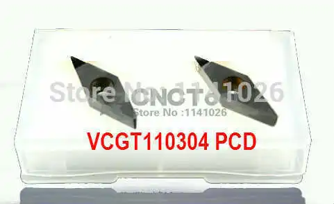 Free shipping 2PCS VCGT110304 PCD Diamond inserts ,Carbide Milling Inserts,CNC Insert, Turning inserts For SVQCR/ SVJCR / SVZCR