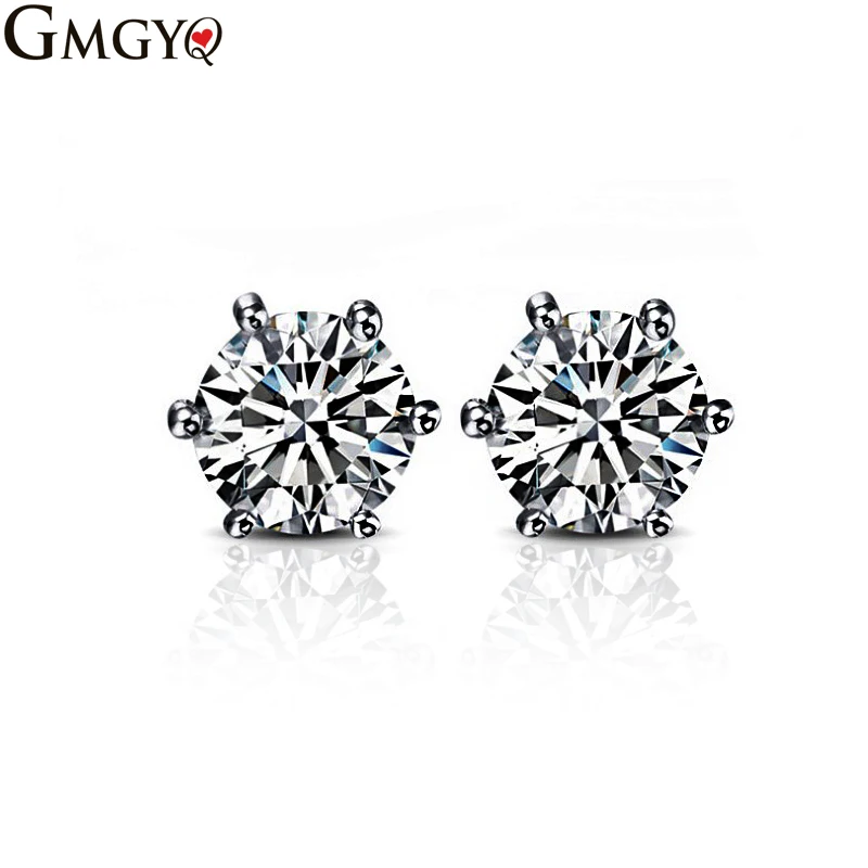 GMGYQ Brand Classic Six Paws 1 Carat CZ Diamant Zirkoon Accessoires Sets voor Vrouwen Bruid Meisje For Women Simple Jewelry sets