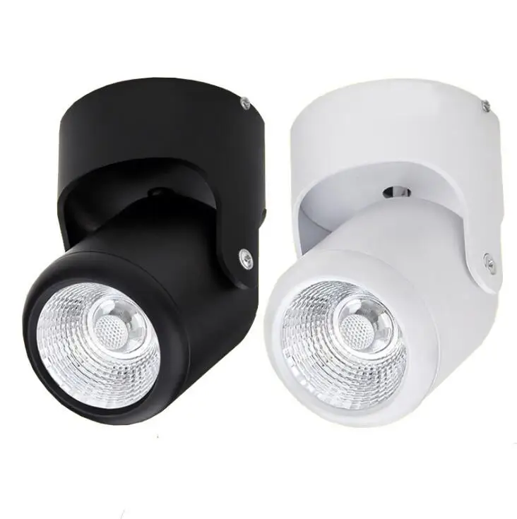 

15W Warm Cold White Dimmable COB Downlights 180 degree Rotation Surface Mounted Ceiling Spot Ceiling Downlight