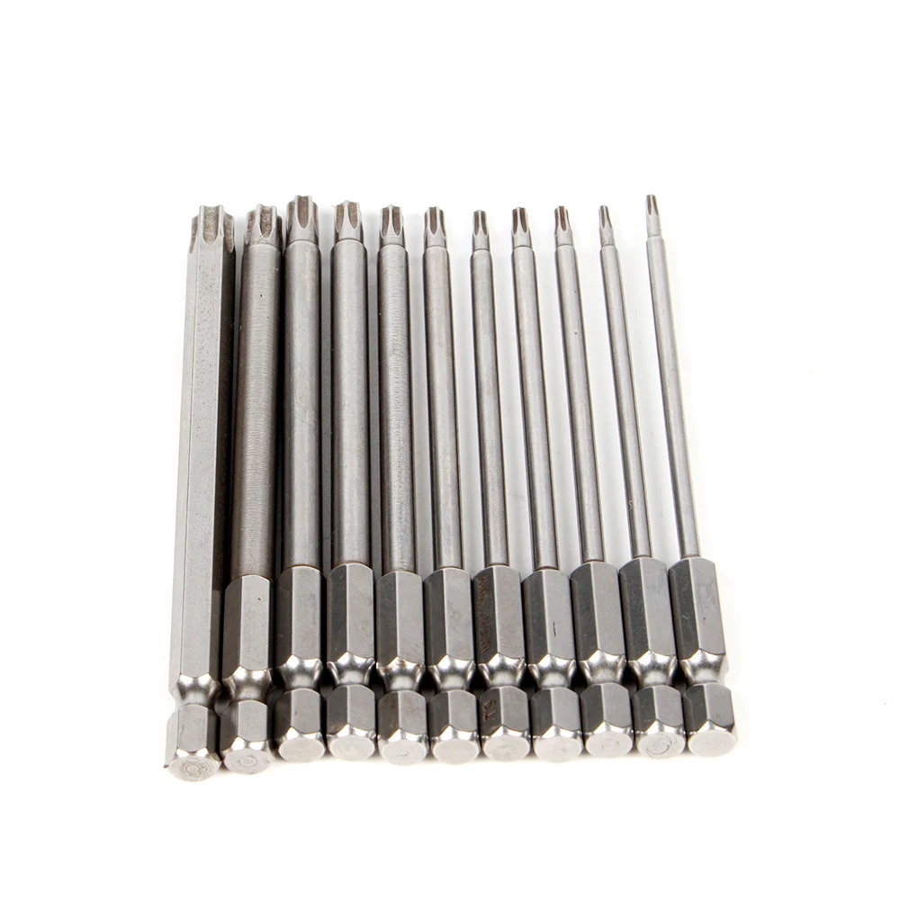 

HOEN 11pcs Hex Torx Head Drill Screwdriver Set Bits 100mm S2 Steel Screw Driver Screwdrivers Kit Magnetic Hand Tools