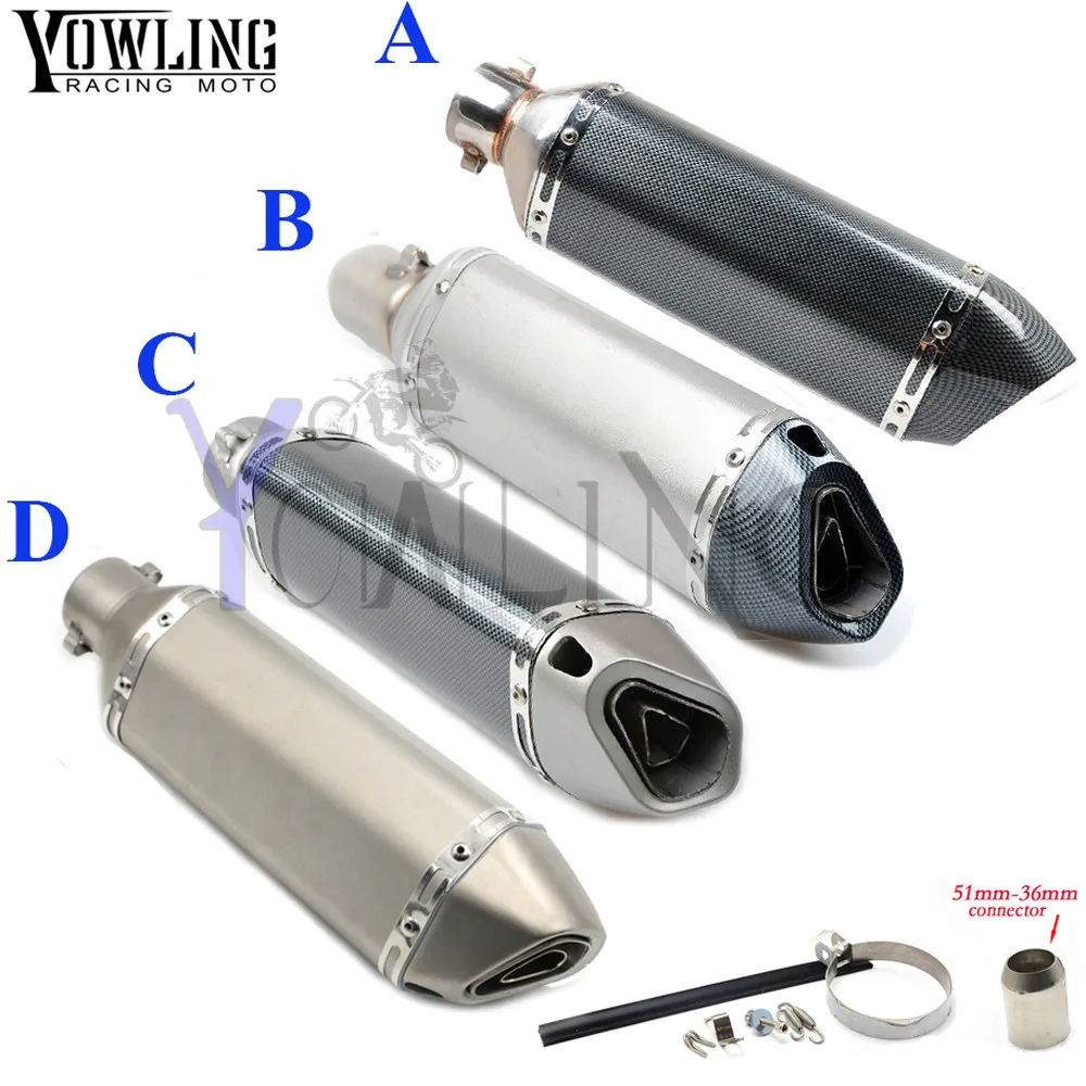 

Motorcycle Inlet 51mm exhaust muffler pipe with db killer 36mm connector For Honda CB1000R CB1100 CB599 / CB600 HORNET CB600F