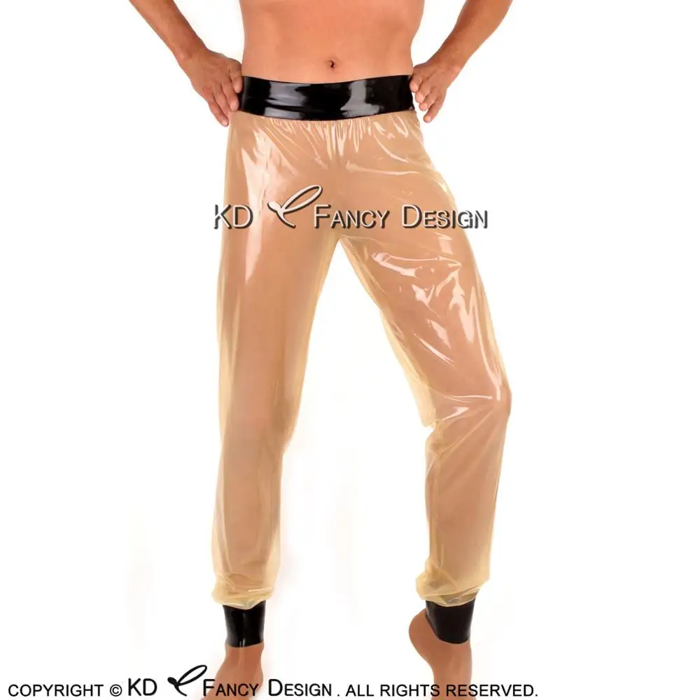 Transparent And Black Sexy Loose Latex Pants  Rubber Trousers Bottoms CK-0042