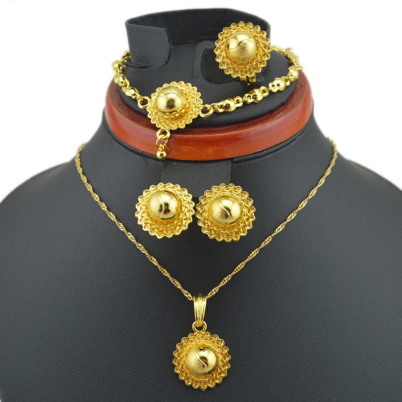 Ethlyn cute BABY girls  Ethiopian jewelry  sets Gold Color sets  for African /Ethiopian /Eritrean /Habesha Jewelry sets S32