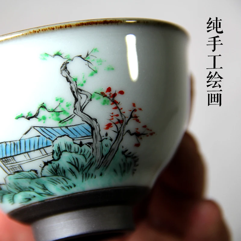 Jingdezhen Hand-painted Tea Cups, Ceramics Gift Boxes, Glazed Kungfu Sets, Master Single Cups