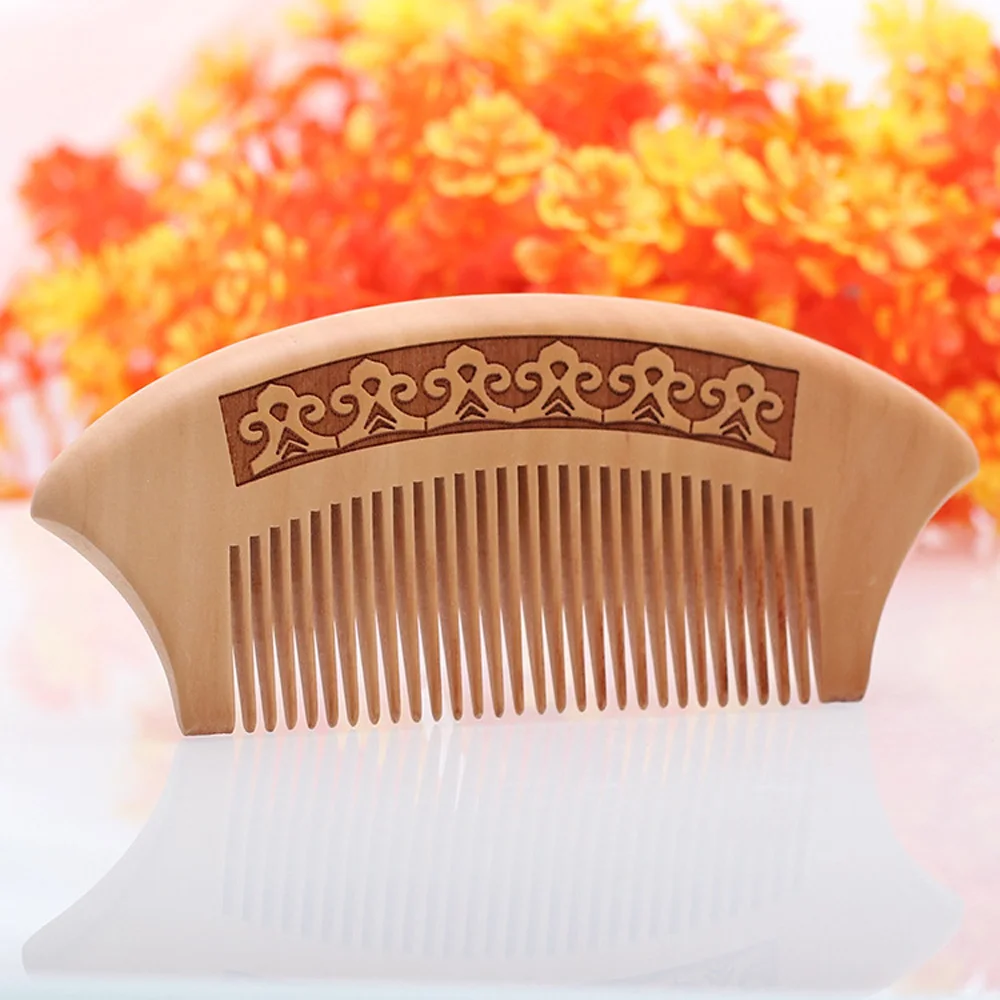 20pcs/lot hot sale NaturalTaomu comb carved wooden combs Peach Wooden Comb 136*55*11.2mm  PJ97