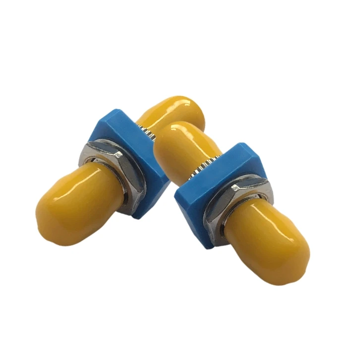 Adaptador de fibra ST Simplex, quadrado plástico, Singlemode, multimodo, UPC, APC, acoplador de fibra óptica, conector, cerâmica ELINK, ST-ST, 50pcs