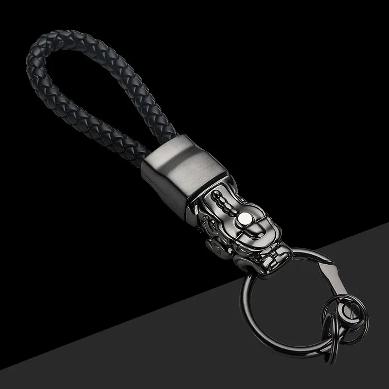 Brand High Grade Brave Troops Men Key Chain Car Key Ring Holder Keychains Jewelry Bag Pendant Genuine Leather Gift LED Function