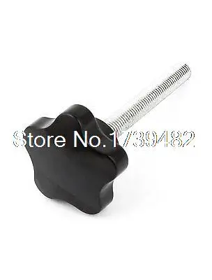 M10x80mm Thread 108mm Black Star Head Knob Tightening Screw for Machinery Latche