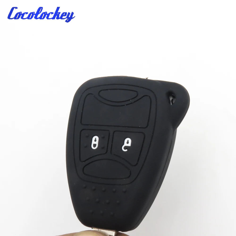 Cocolokey-funda de silicona para llave de coche, funda para mando a distancia, para CHRYSLER, DODGE, JEEP, 2 botones, estilo de coche