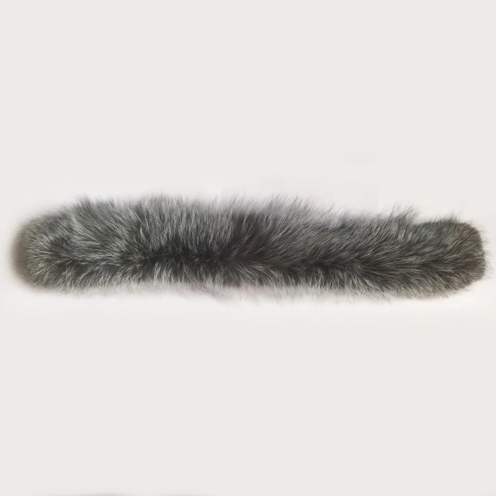 Linhaoshengyue-Silver Fox Fur Straight Collar, 70 Long