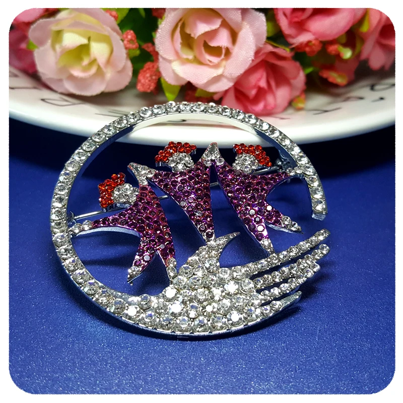 GRANDBLING New Arrival Blingbling Crystal Circle of friends Brooch Pin Jewelry Unique Friendship Gift to Your Friends