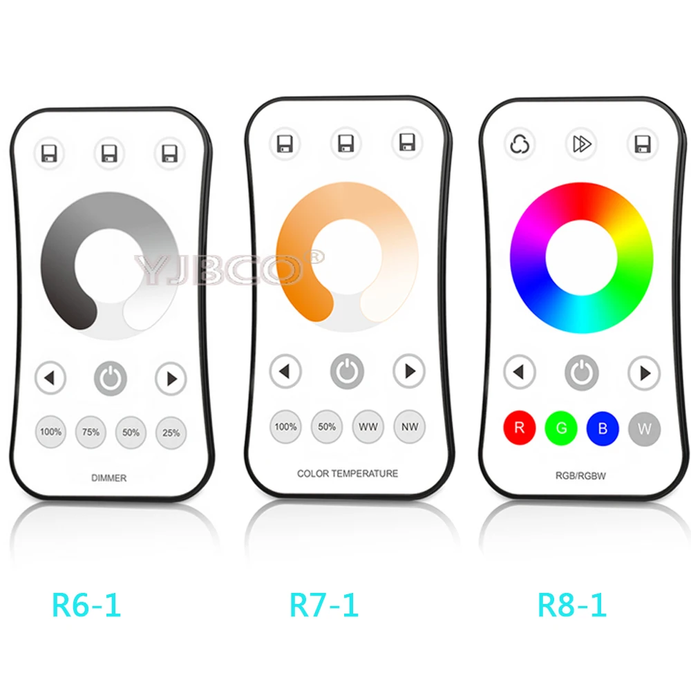 2.4G RF wireless LED Touch Remote Control dimmer 1CH 2CH 3CH led controller for Single Color /Color temperature/RGB led strip