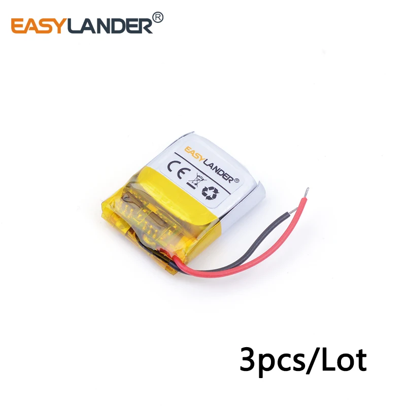 3pcs /Lot 501515 80mAh 3.7V Rechargeable Lithium Li-ion Polymer Battery for Bluetooth Headset Smart watch Sports bracelet mouse