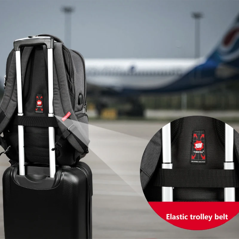 Mochila impermeável anti roubo Laptop, 15,6 \