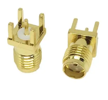 ouro pcb montagem sma femea plugue em linha reta rf conector adaptador sma ke conector jack montagem do painel atraves do furo vertical mm 100 pecas 01