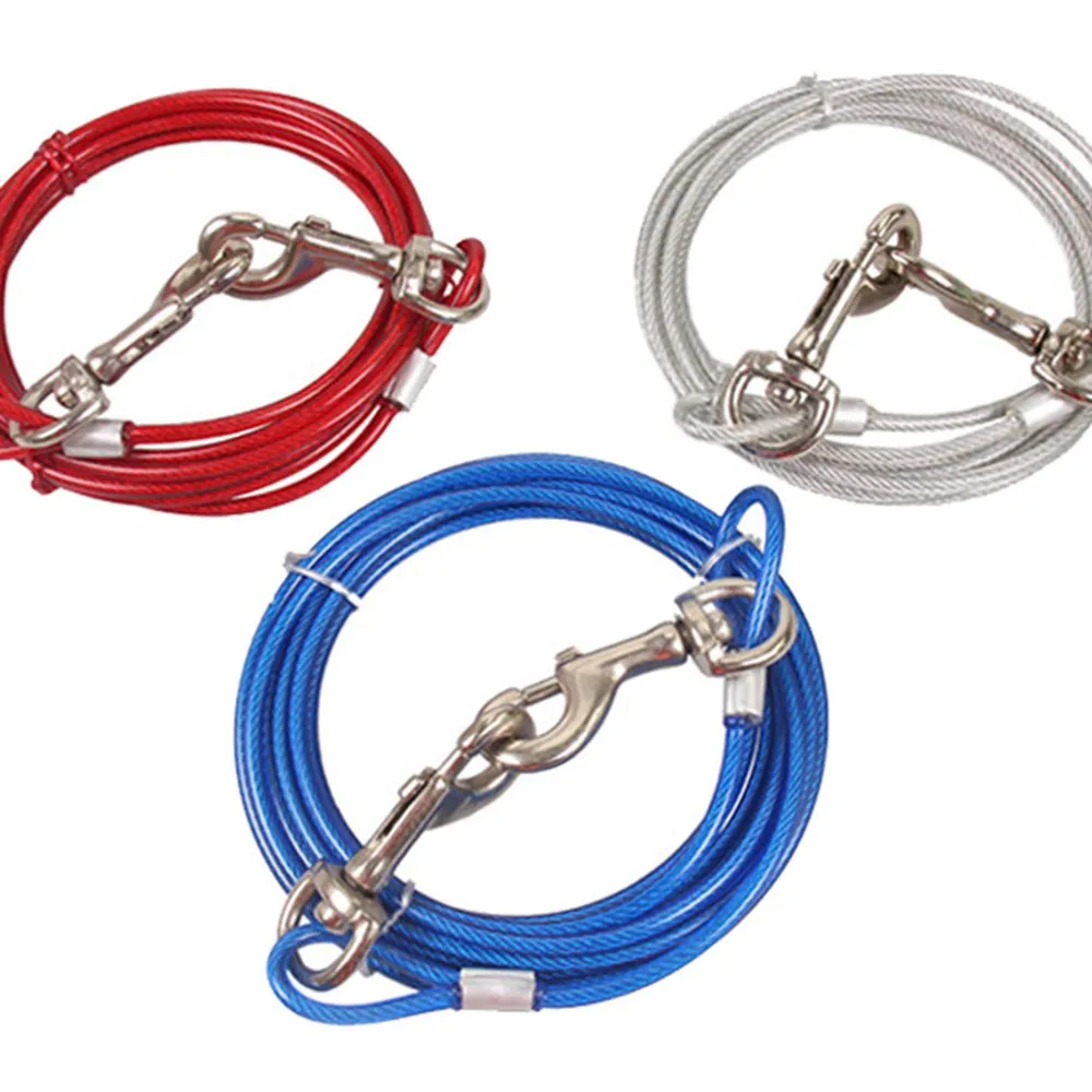 

3M 5M 10M Steel Wire Pet Dog Leash Rope Jogging Training Running Double Dog Leash For Large Dogs