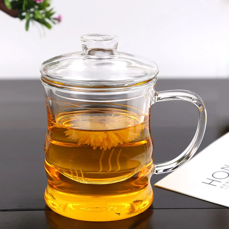 350ml Heat Resistant Glass cup,teacup with lid filter/strainer,coffee,Home office Dinkware,pu'er/Dahongpao/Milk oolong/white tea