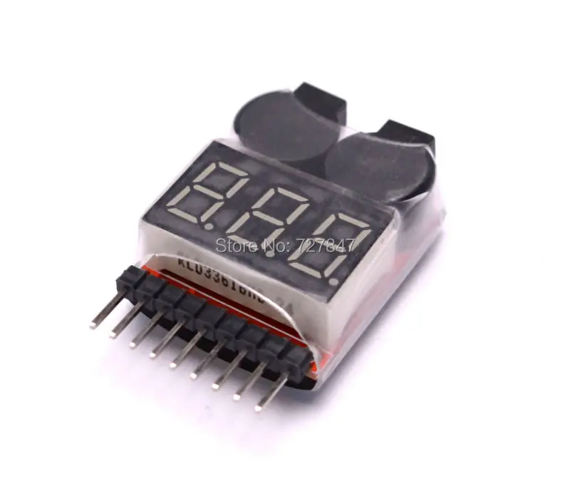 3.7-30V 1-8S Lipo/Li-ion/Fe Battery Voltage 2IN1 Tester Low Voltage Buzzer Alarm