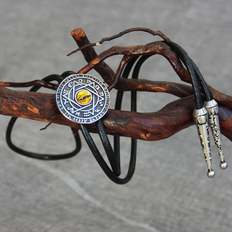 Original design bolo ties stainless steel 12 Constellation resin eye bolo tie for men personality neck tie fashion accessory
