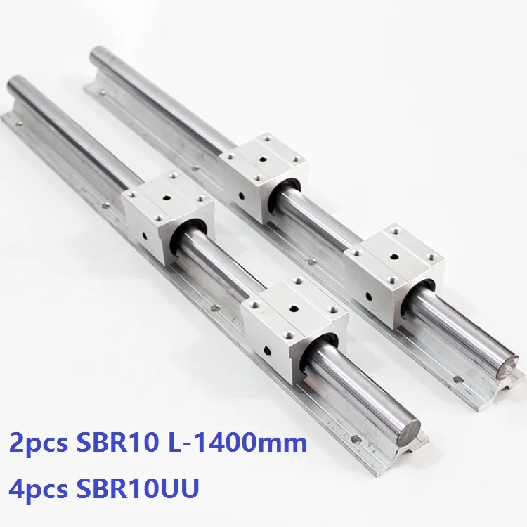 

2pcs SBR10 L-1400mm support rail linear guide + 4pcs SBR10UU linear bearing blocks for CNC router parts