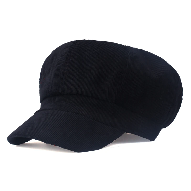 [YARBUU]Artist corduroy Women Octagonal Hats for women cap High Quality Fashion Berets solid colors casual lady caps Female hats