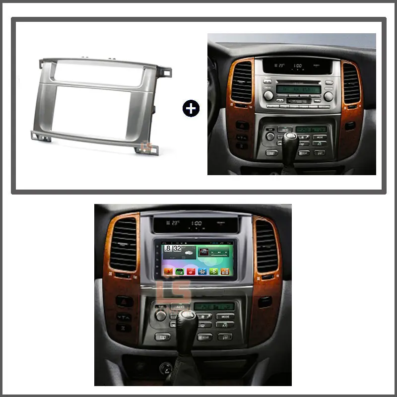 2 DIN Car refitting DVD frame,DVD panel,Dash Kit,Fascia,Radio Frame,Audio frame for lexus lx- 470,land cruiser 100,2DIN