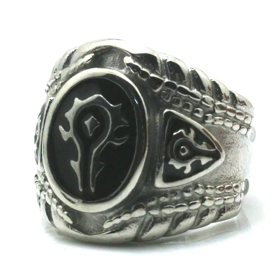 Anillo de World of Warcraft de acero inoxidable 316L Unisex, Tamaño 7 a tamaño 15