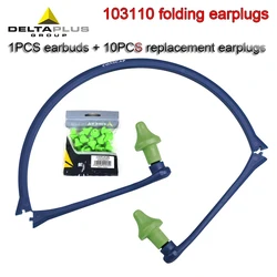 DELTAPLUS-Bouchons d'oreille pliants, support d'écouteur, prévention du bruit, bouchons d'oreille de remplacement, 24SNR, PU, 103110, 10 pièces