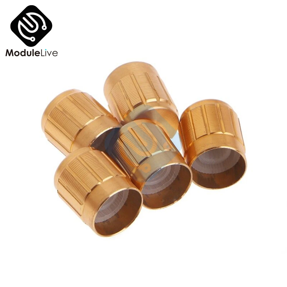 10Pcs WH148 Switch Caps Volume Control Rotary Knobs Cap Black Gold Sliver For 6mm Knurled Shaft Potentiometer