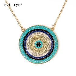 EVIL EYE Pendant Necklace Choker Gold Color Chain Round Evil Eye Necklace Charm Neck Jewelry Accessories for Women Girls EY5229