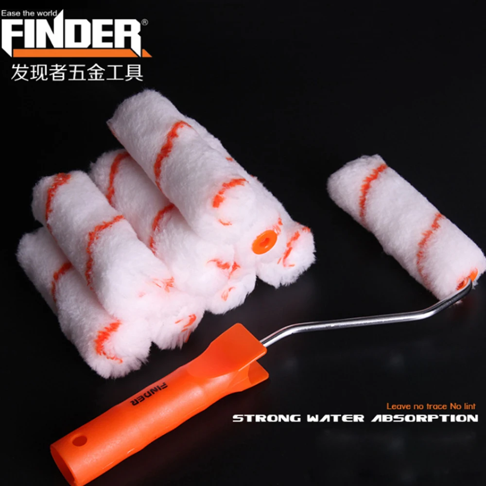 FINDER 4''10PCS Paint Roller Brush Multifunction Paint Runner Pro Wall Painting Tools Paint Roller Set for Wall Decoration