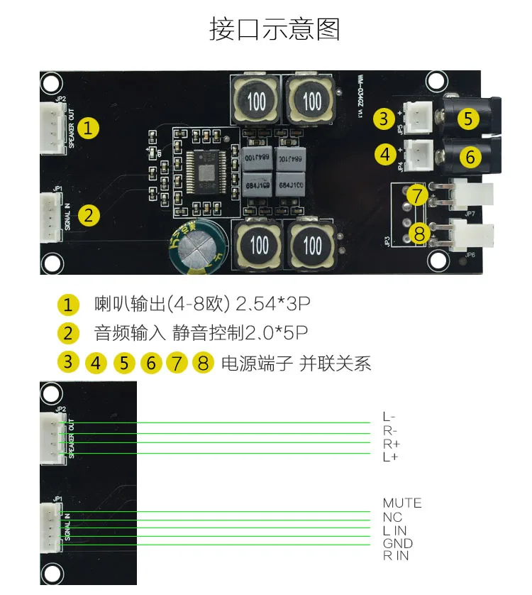 Digital Amplifier Audio Board TPA3116D2 Power Audio Amp 2.0 Stereo HIFI amplifier board DC12-24V 2*50W Applicable game control