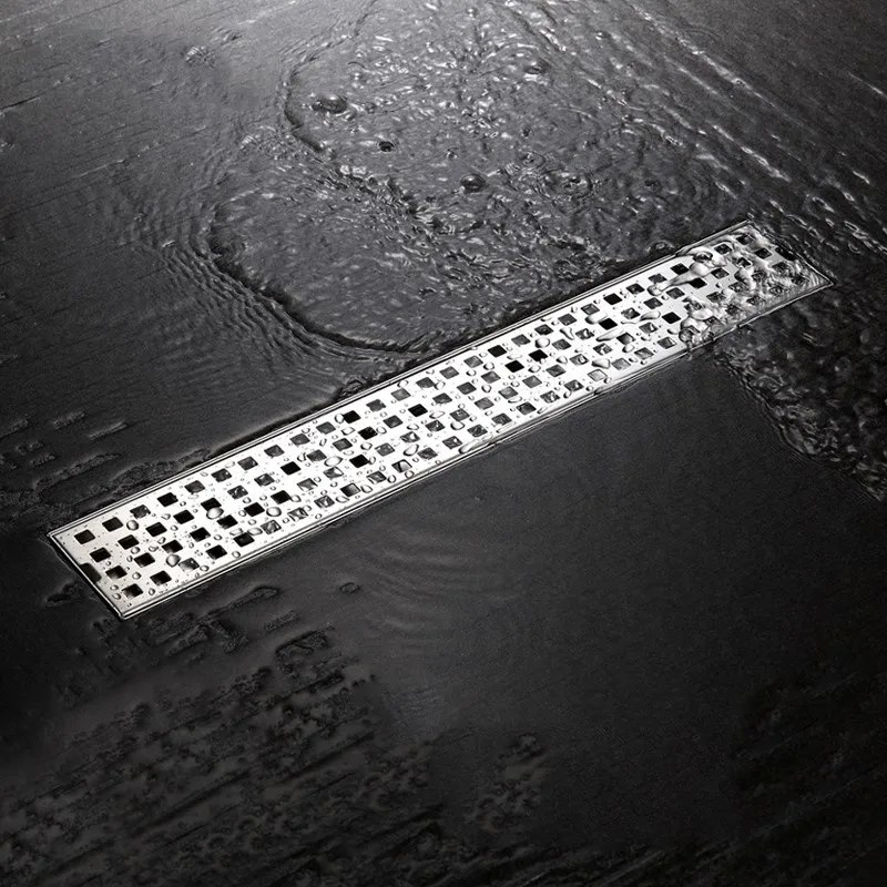 

19.68 Inch 500mm Linear Shower Drain Channel with Removable Grate,Brushed Stainless