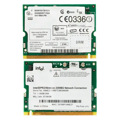 ANENG 54 Mbps Wireless Mini 2200BG 802.11B/G Intel Pro/PCI WIFI Network Card for Toshiba Dell