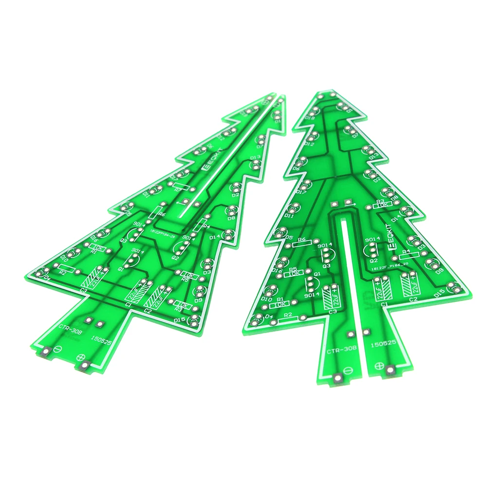 Three-Dimensional 3D Christmas Tree LED DIY Kit Red/Green/Yellow LED Flash Circuit Kit  For School Education lab