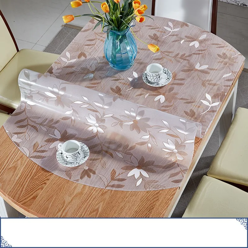 Soft mat table cloth Transparency PVC TableCloth Waterproof Oilcloth Dining kitchen table mats home textile soft glass placemats