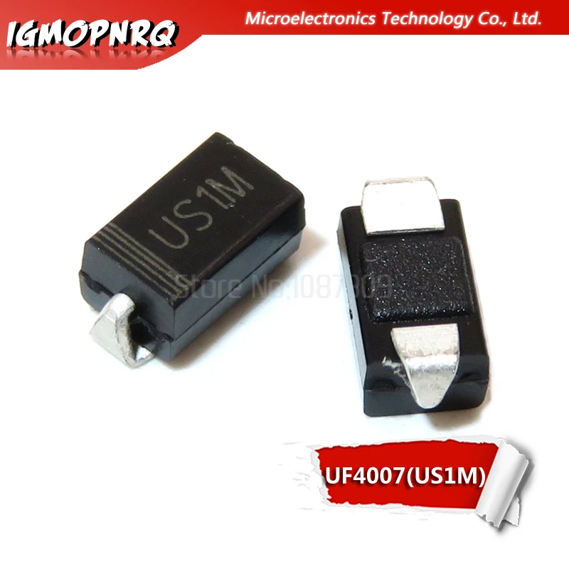 100PCS 1N4001 M1 1N4004 M4 1N4007 M7 FR107 RS1M FR207 RS2M HER108 US1M SF18 ES1J SF14 ES1D DO-214AC SMA Rectifier diode image 6