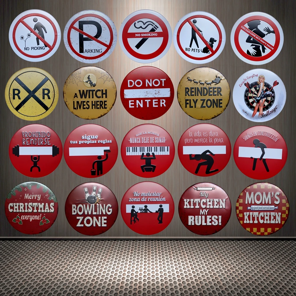 [ Kelly66 ]  BBQ Zone No Smoking Do Not Enter Metal Signs Tin Poster Man Cave  Pub Art House Wall Painting Craft 30CM A26-1