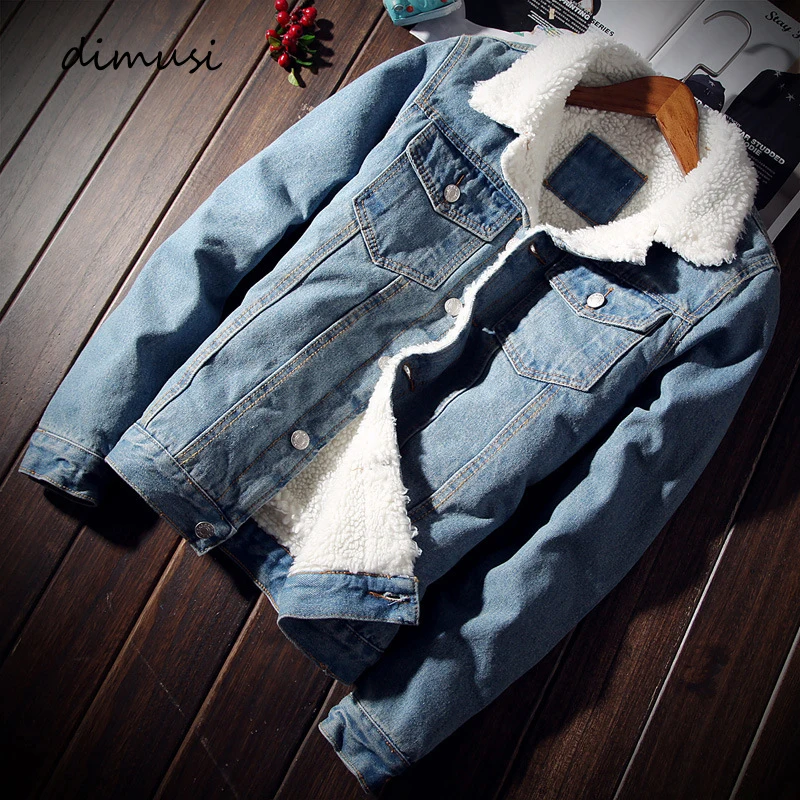 DIMUSI kış erkek Denim ceketler moda erkekler polar kalın sıcak kot ceket erkekler Casual Slim dış giyim rüzgarlık Cowboy Coats 6XL