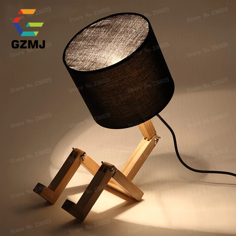 DIY Adjustable LED Table Lamp White/Black Bedside Reading Study Foldable Desk Light for Student Dorm Room American Country Style