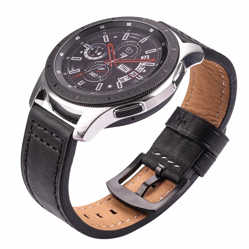 Genuine Leather Watchbands Women Men Vintage Black Brown Gray Blue Watch Band Strap 18mm 20mm 22mm 24mm Bracelet  Accessories