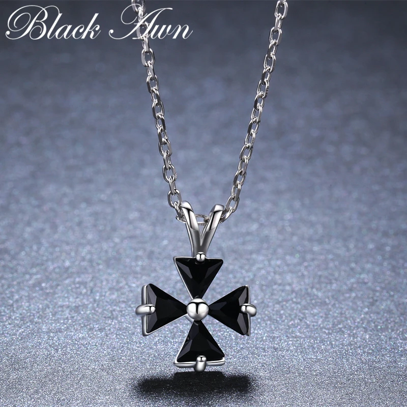 BLACK AWN Four-leaf Clover New Arrivals 925 Sterling Silver Fine Jewelry Trendy Engagement necklaces & pendants for Women K017