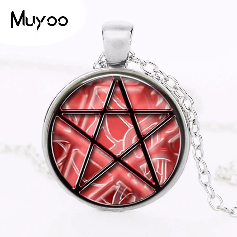 3 colors Red stars witchcraft pendant necklace charms jewelry crystal hidden personality pentagram pendants necklaces HZ1