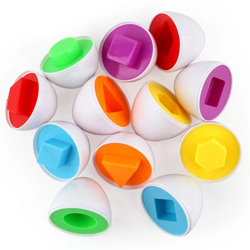 

6Pcs /Set Baby Educational Toys Mixed Shape Wise Simulation Eggs Pretend Play Smart surprise Egg Cognitive Toy For Children Gift