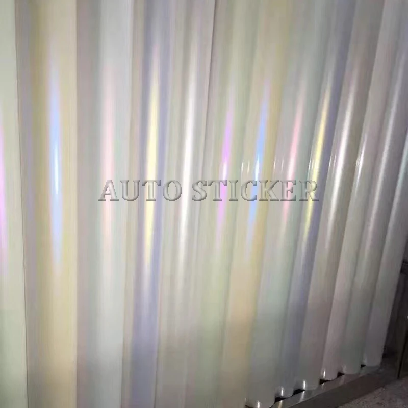 

1.52*20M Premium Glossy&Matte Chameleon Pearl White Golden Blue Red Purple Vinyl With Bubble Free DIY Wrap Chameleon White Wrap