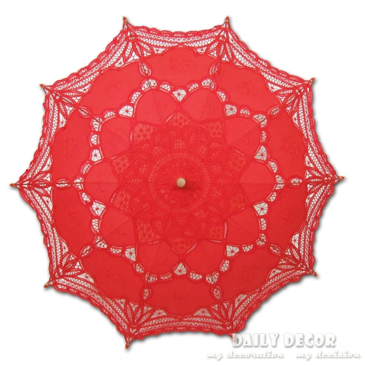 New arrival ! 100% cotton handmade lace sun Umbrella Vintage chinese Wood female/girl/women Marriage/Wedding Parasol umbrella