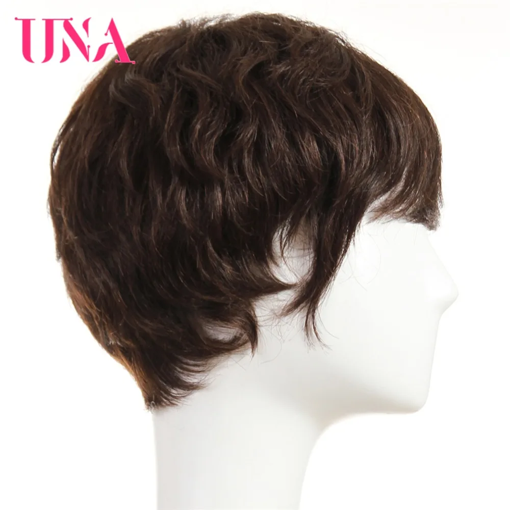 UNA Human Hair Wigs For Women Remy Human Hair 120% Density Brazilian Straight Human Hair Wigs 6\