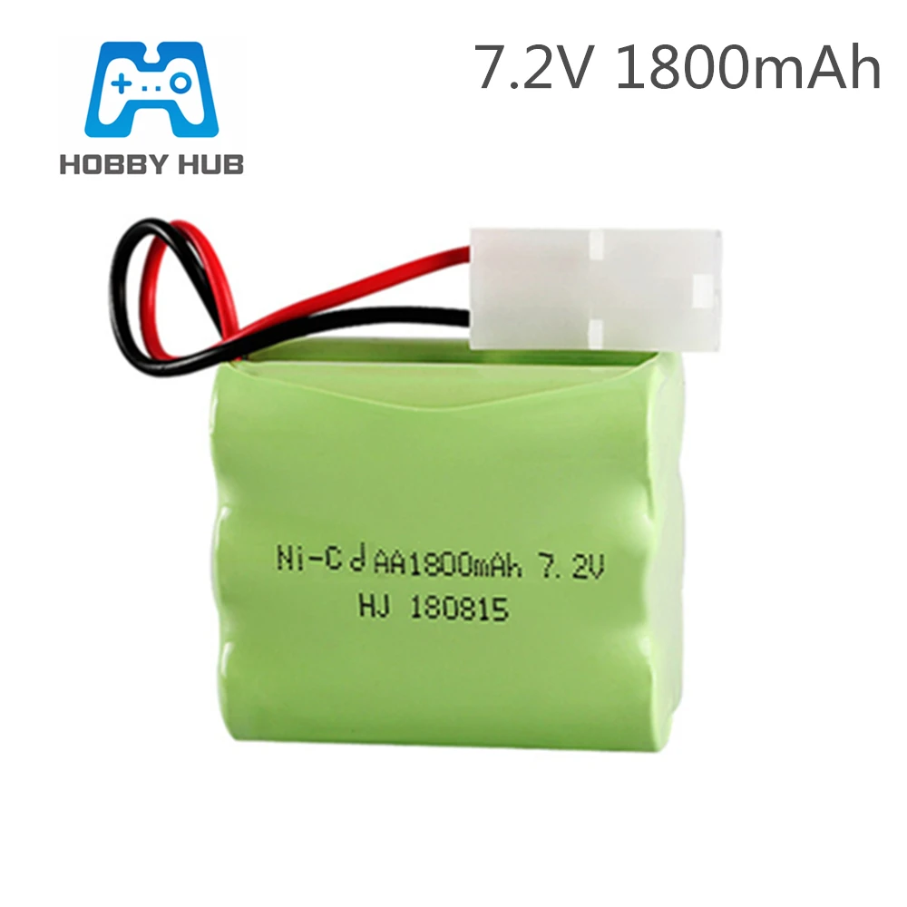 7.2V 1800 Mah Aa Ni-Cd Oplaadbare Batterij Voor Rc Auto Schip Robot Pistool Tank Truck Onderdelen 7.2V Batterij Rc Batterij