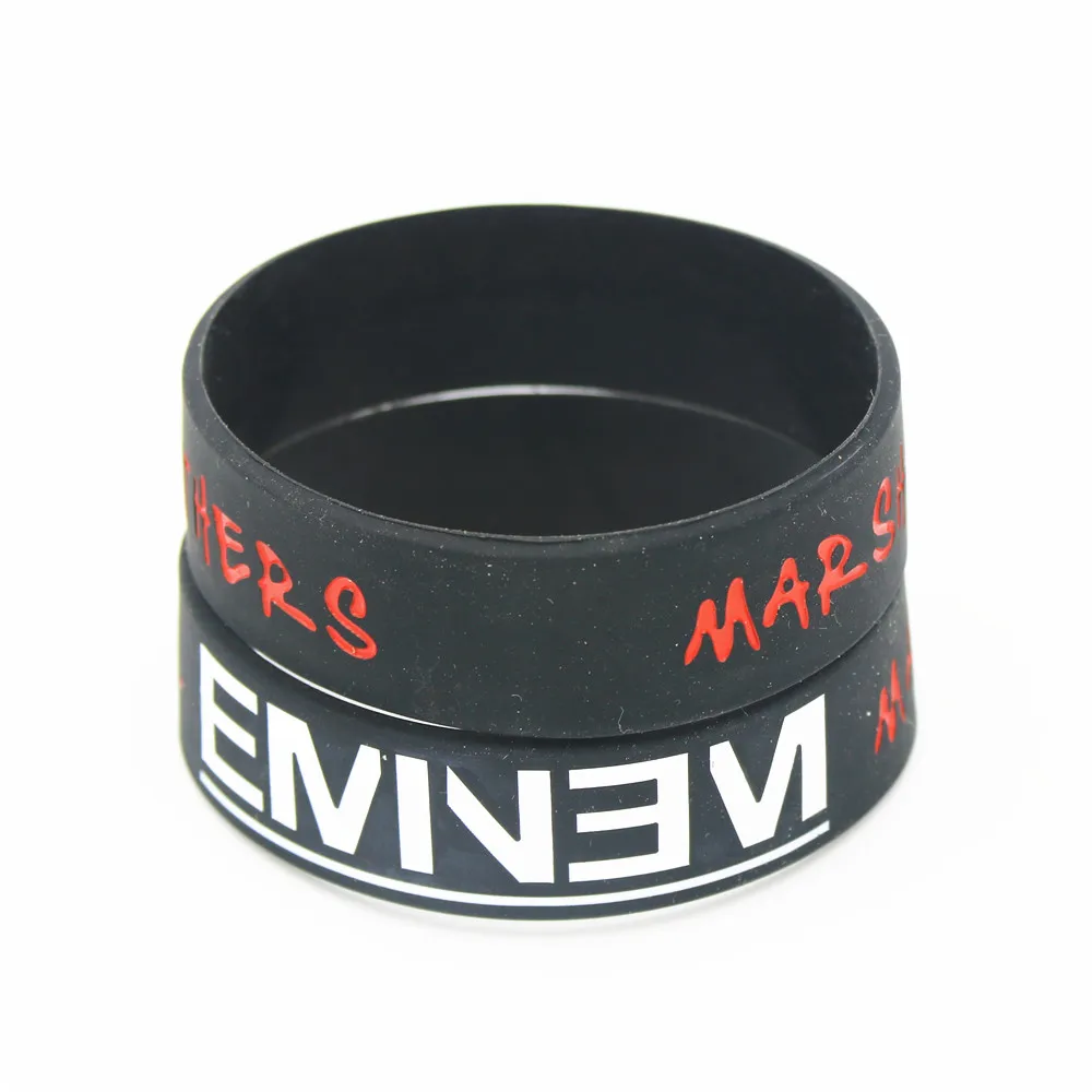 25PCS Hot Sale Eminem Wristband The Marshall Mathers LP Silicone Wristband Rubber Bracelets&Bangles Musics Fans Gifts SH184